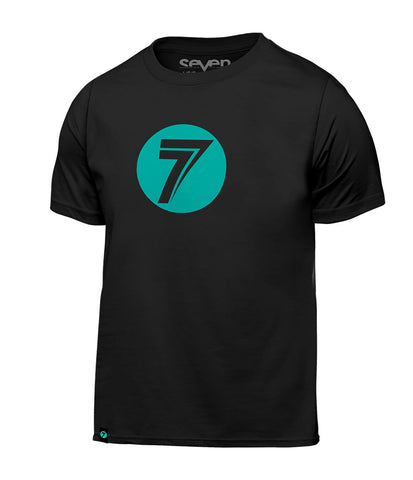 Youth Dot Tee - Black/Aqua